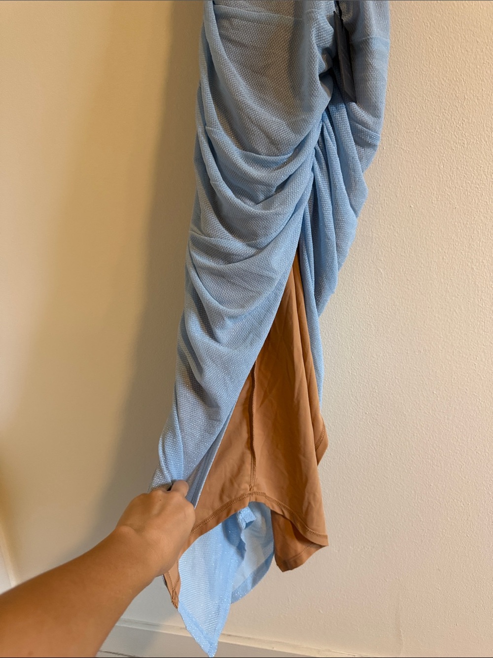 Michael Costello x Revolve Petra Dress Women's XS One Shoulder Sky Blue NWT - Picture 6 of 12